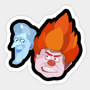 Mr. Heat and Mr. Freeze Sticker